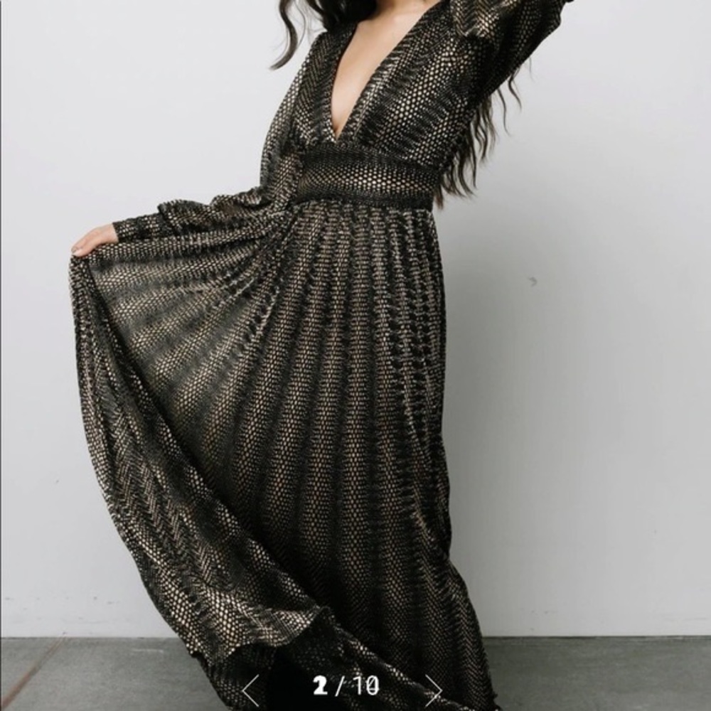 Baltic Born Black & Gold Dress - Size 2X Plus Size
